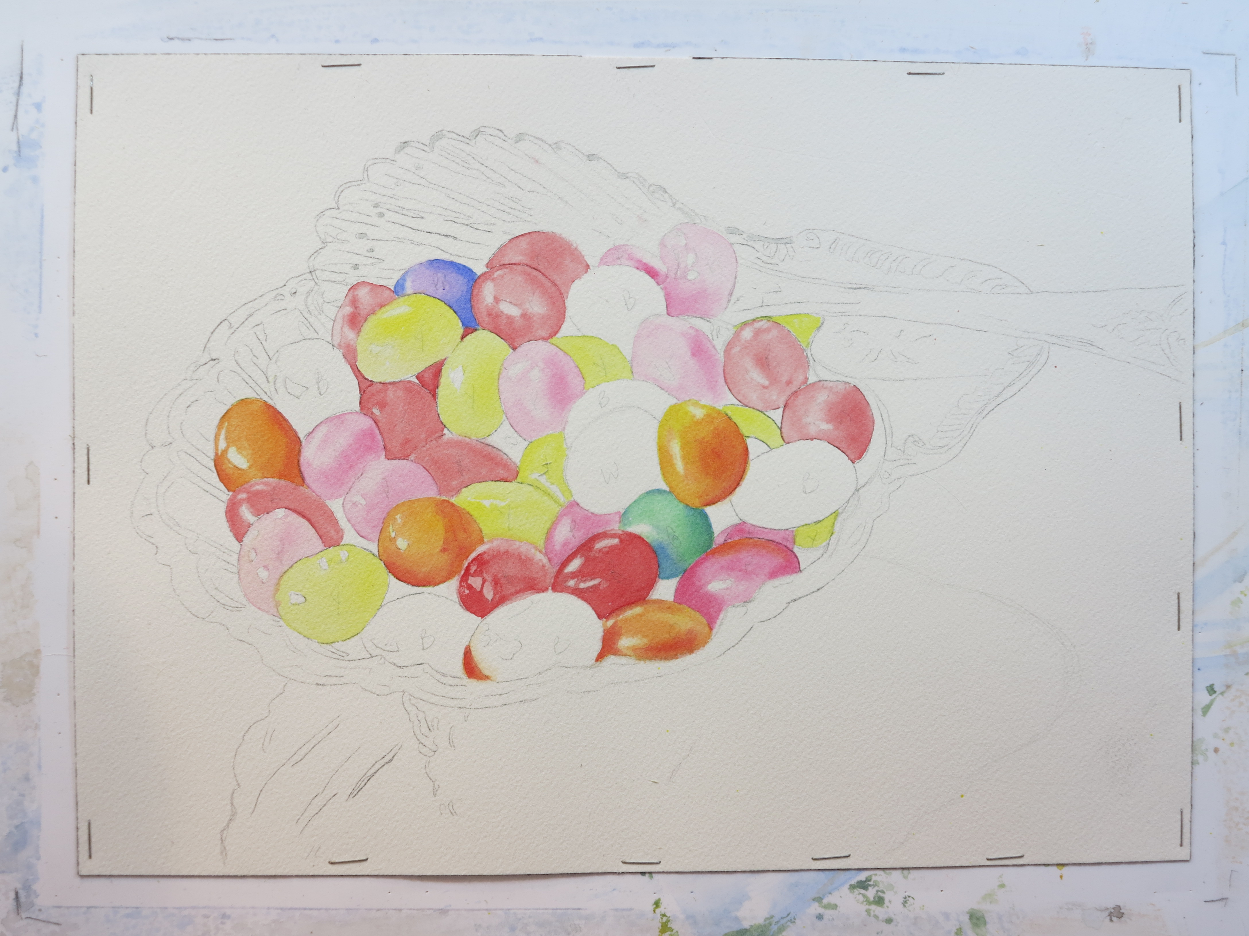 4352x3264 Jelly Beans Wip Elizabeth W Gibson Fine Art - Jelly Bean Painting