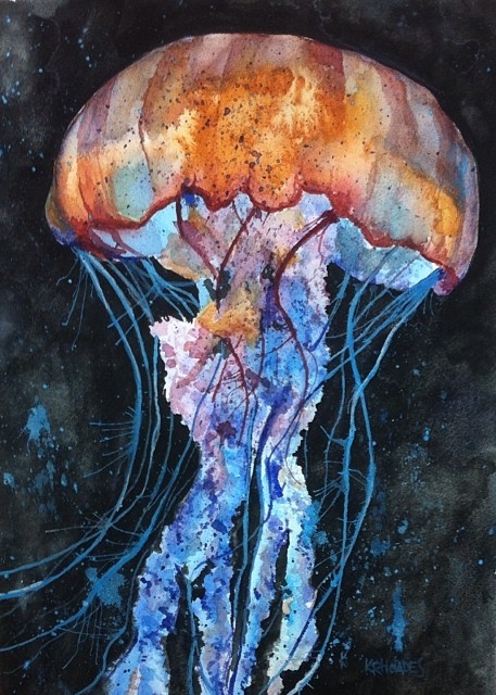 457x640 Jellyfish - Jellyfish Oil Painting