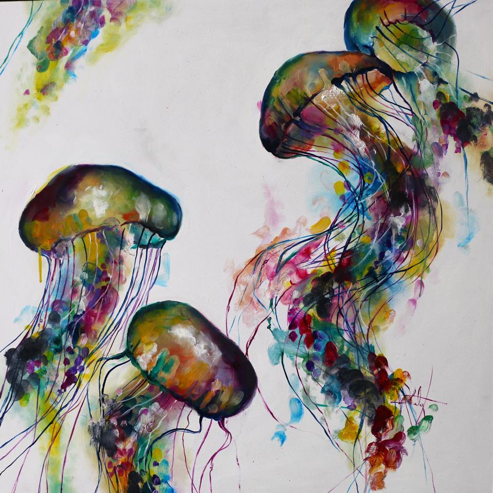 960x960 Jellyfish Art Oil Painting Katy Jade Dobson - Jellyfish Oil Painting