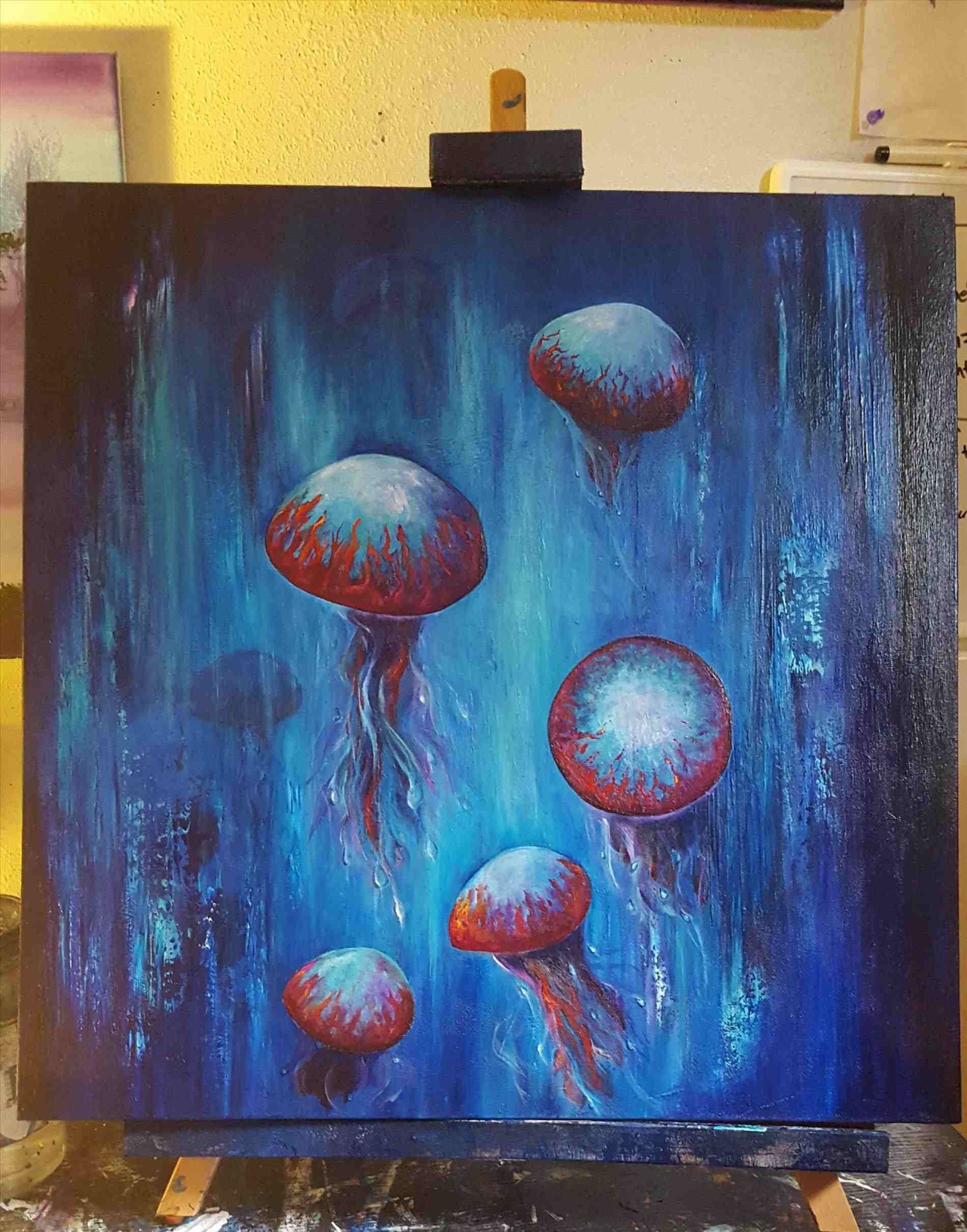 1900x2421 Jellyfish Oil Painting - Jellyfish Oil Painting