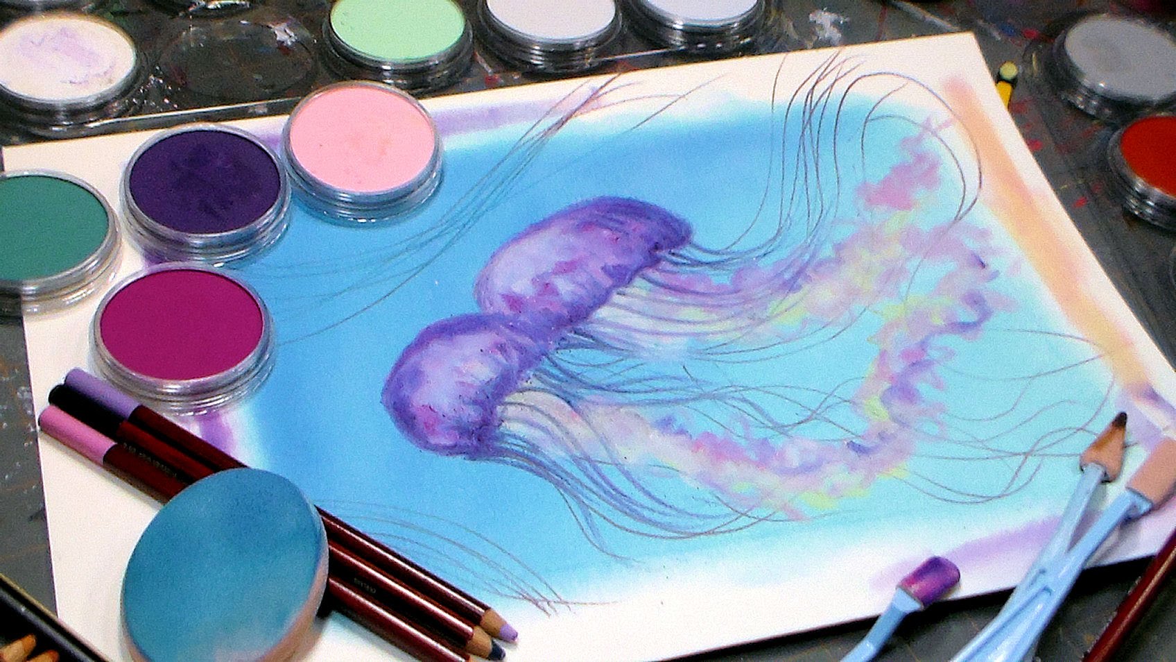 1696x954 Jellyfish Pan Pastel Beginner Painting Tutorial - Jellyfish Oil Painting