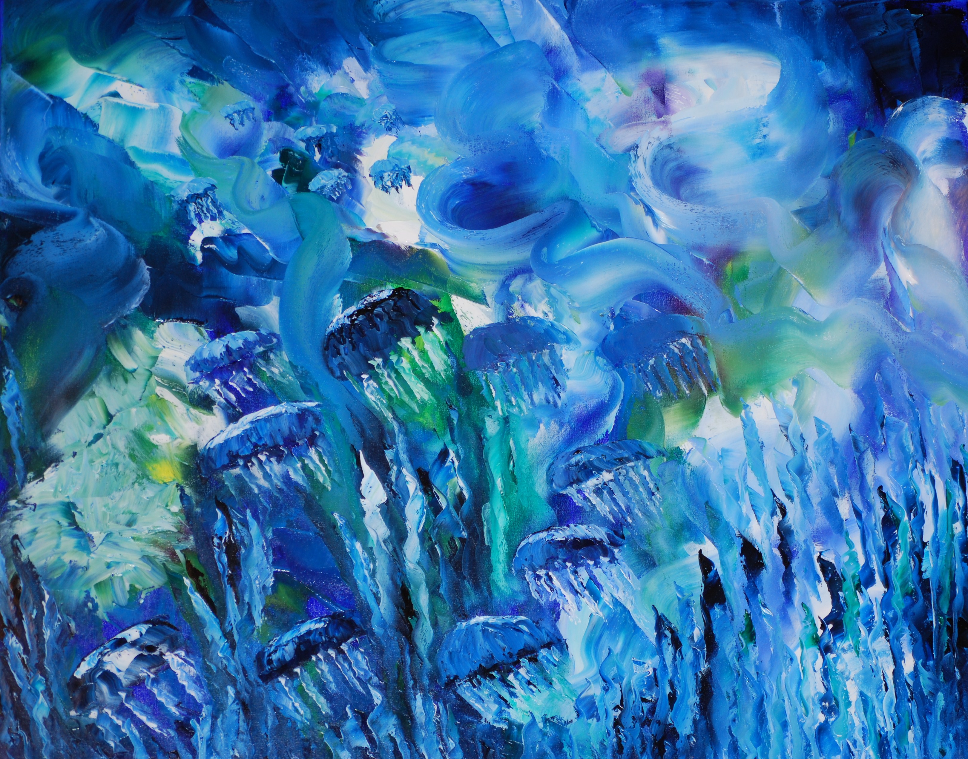 3241x2541 Jellyfish And Aweninspirationsarw - Jellyfish Oil Painting