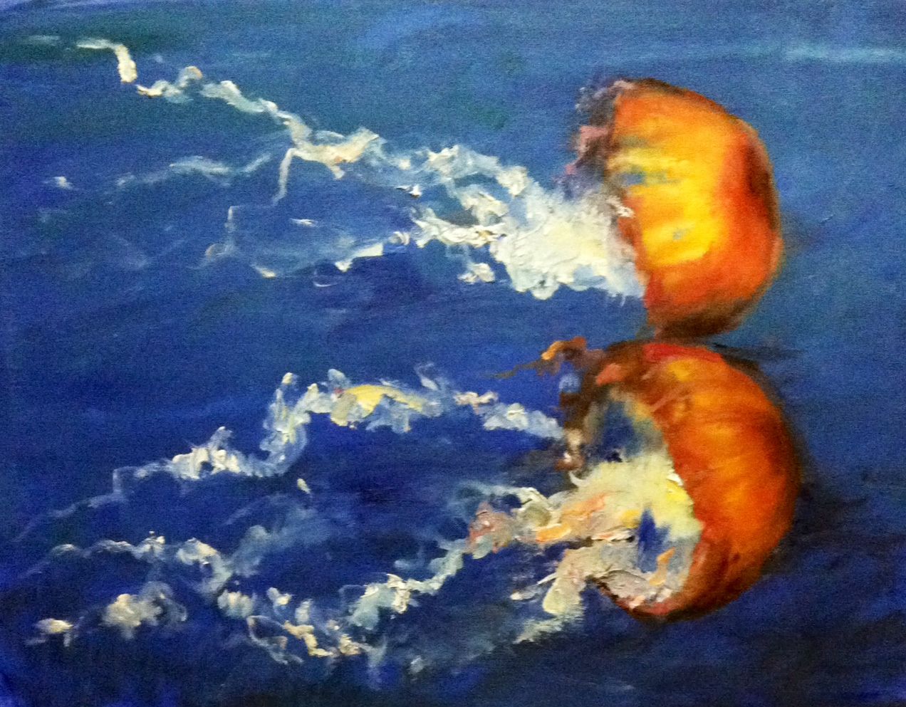 1272x993 Jellyfish Oil Painting By Zoe Rose Wolf Jellyfish Art - Jellyfish Oil Painting