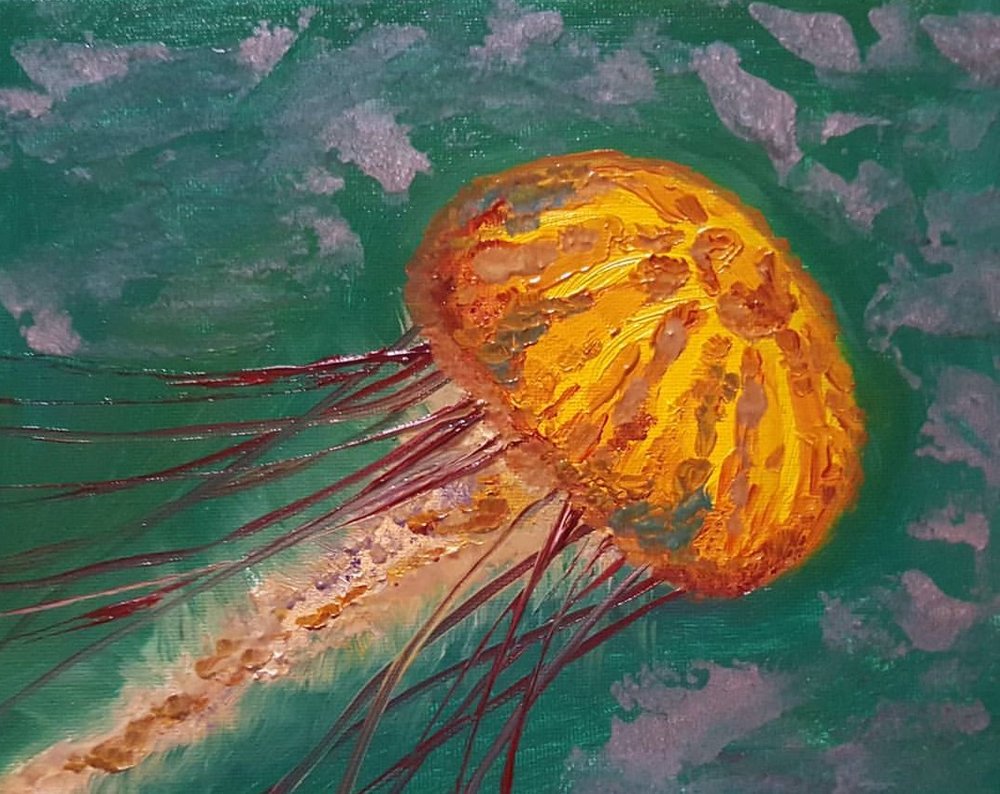 1000x794 Jellyfish The Mackinlay Makery - Jellyfish Oil Painting