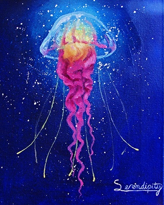 320x400 My Oil Painting - Jellyfish Oil Painting