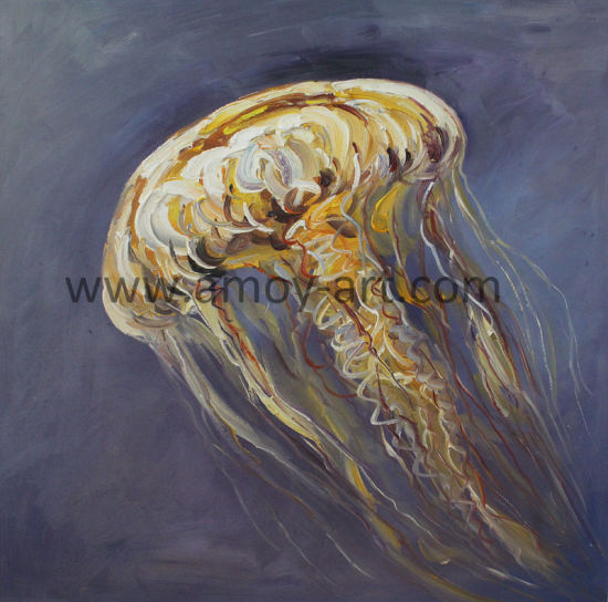 550x544 China Handmade Jellyfish Oil Painting For Wall Decor - Jellyfish Oil Painting