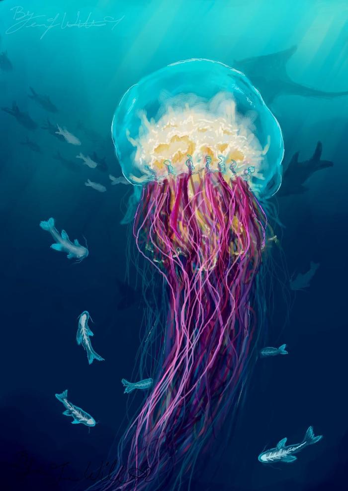 700x987 Jellyfish Painting - Jellyfish Painting