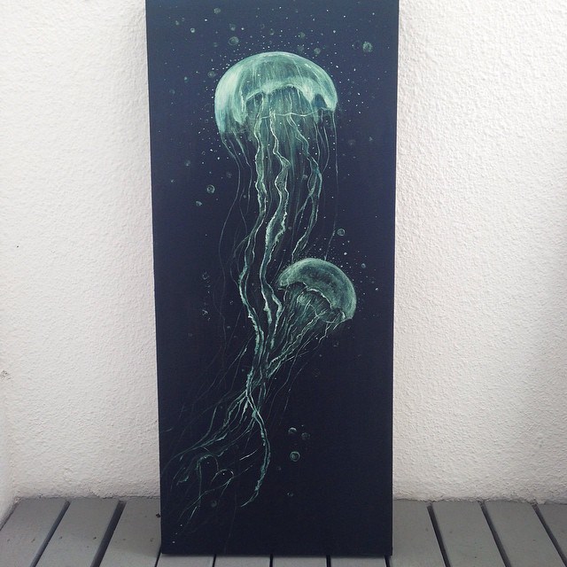 640x640 Jellyfish Painting Acrylic On Canvas Ana Monsanto Art - Jellyfish Painting