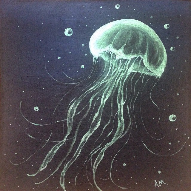640x640 Jellyfish Painting Acrylic Ana Monsanto Art - Jellyfish Painting