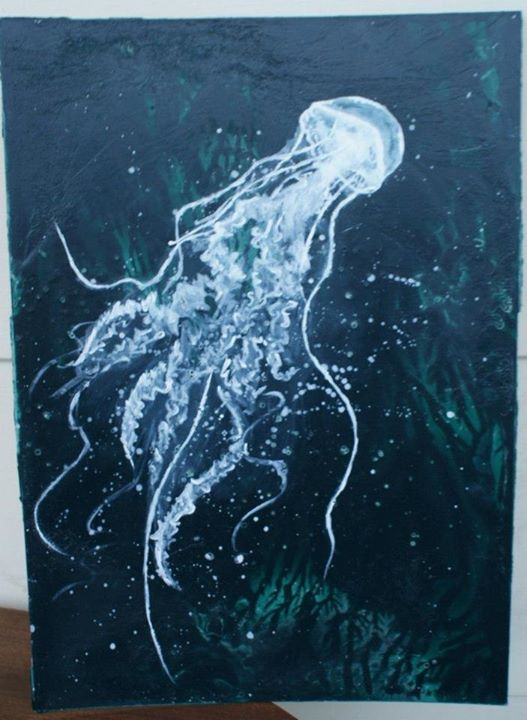 527x720 Jellyfish Painting By Hikihysterix - Jellyfish Painting