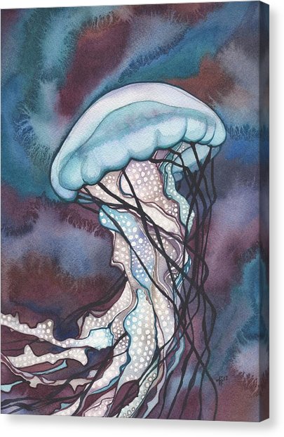 405x622 Purple Bold Jellyfish Painting By Tamara Phillips - Jellyfish Painting
