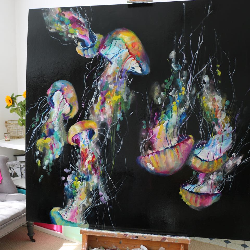 960x960 Jellyfish Art Oil Painting Katy Jade Dobson - Jellyfish Painting