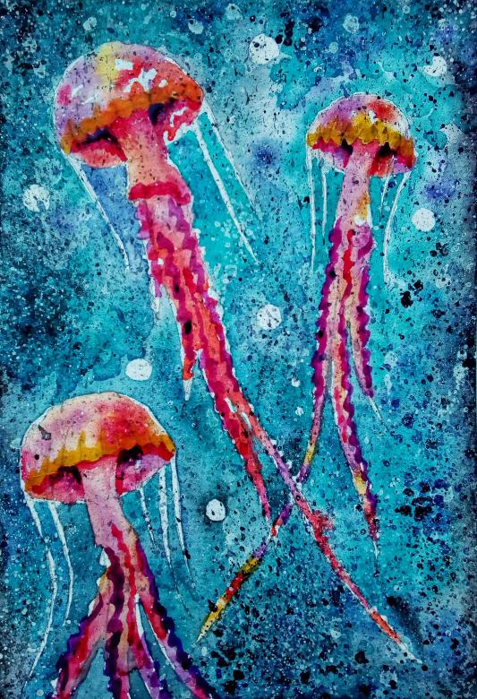 533x780 Jellyfish Watercolor Painting - Jellyfish Painting Watercolor