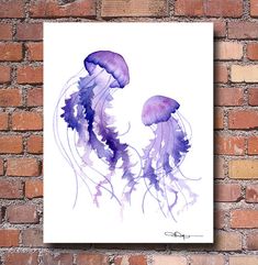 235x241 Made To Order Jellyfish Watercolor Painting, Original By W - Jellyfish Painting Watercolor