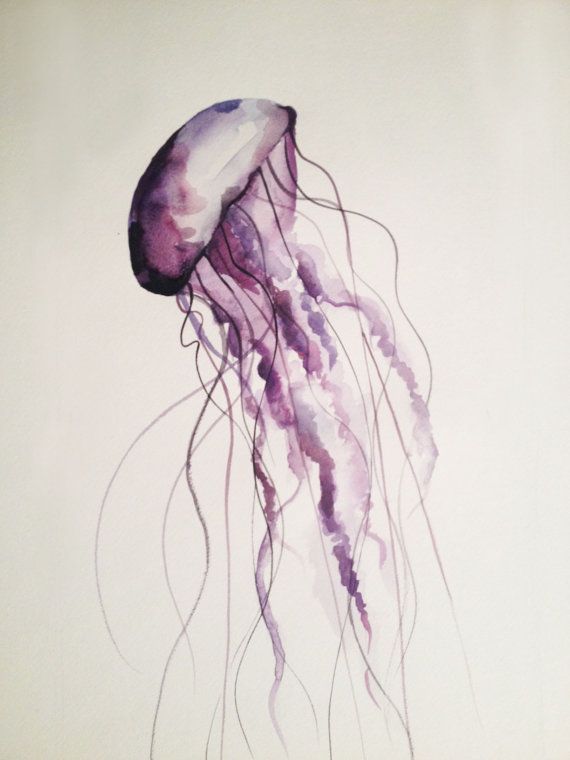 570x760 Pretty Jelly Fish Painting - Jellyfish Painting Watercolor