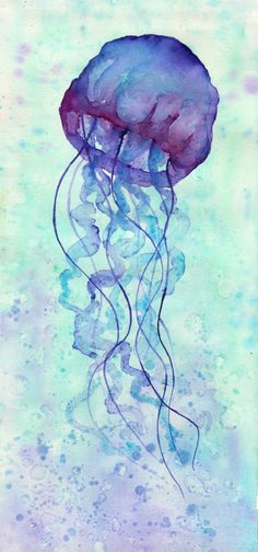 236x504 Jellyfish Watercolor In Crayola Paint - Jellyfish Watercolor Painting