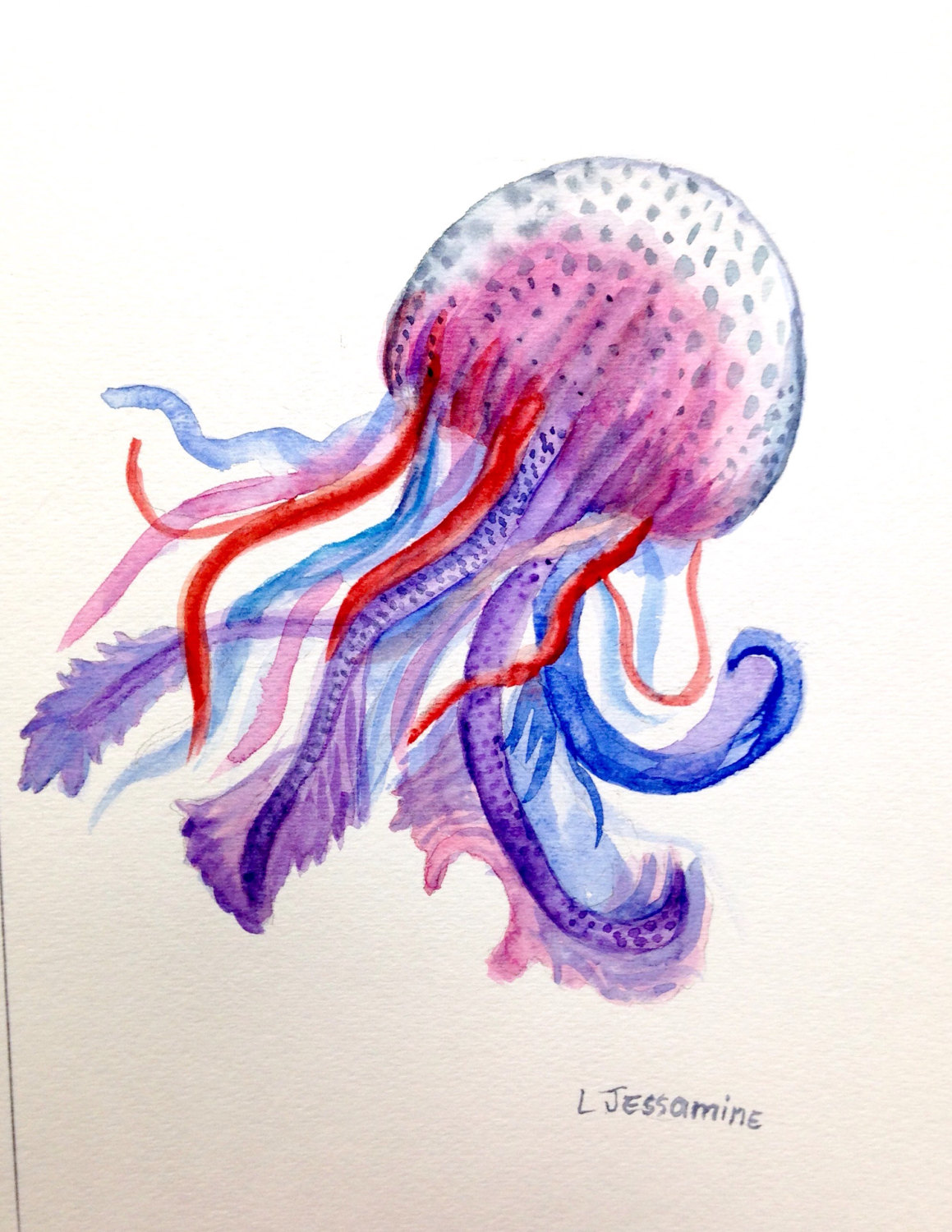 1159x1500 Original Jellyfish Painting, Watercolor Painting, Jelly Fish - Jellyfish Watercolor Painting