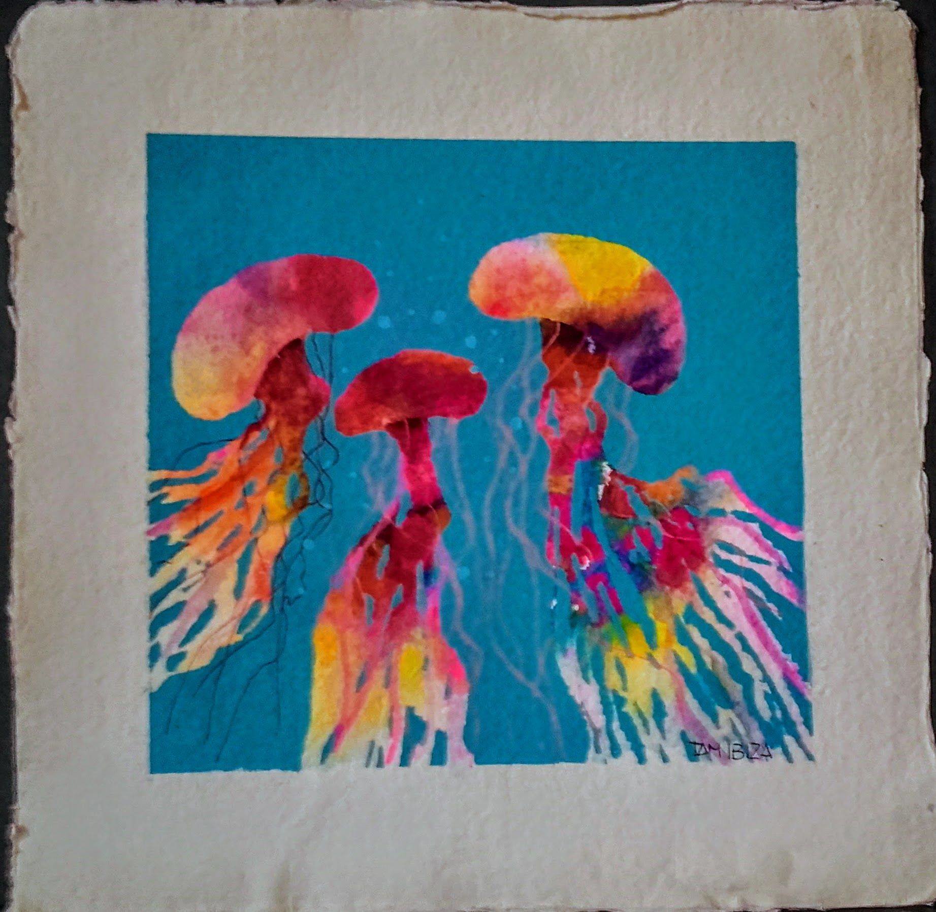 1843x1797 Jellyfish - Jellyfish Watercolor Painting