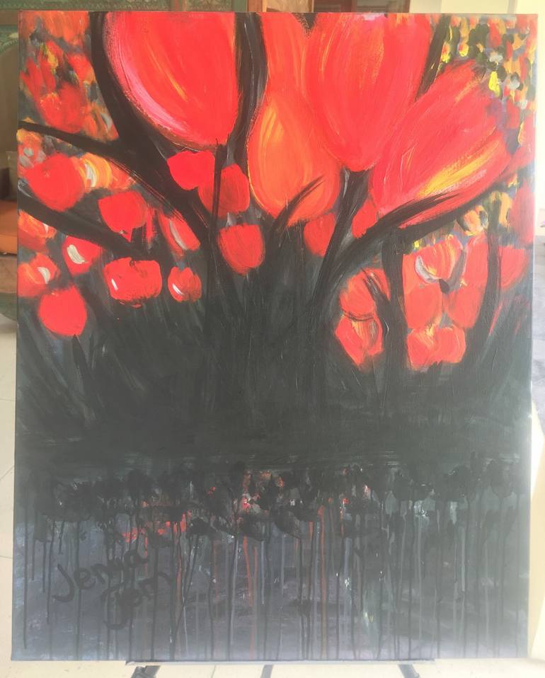 770x958 Saatchi Art The Crying Tulips Painting By Jenya Jem - Jem Painting