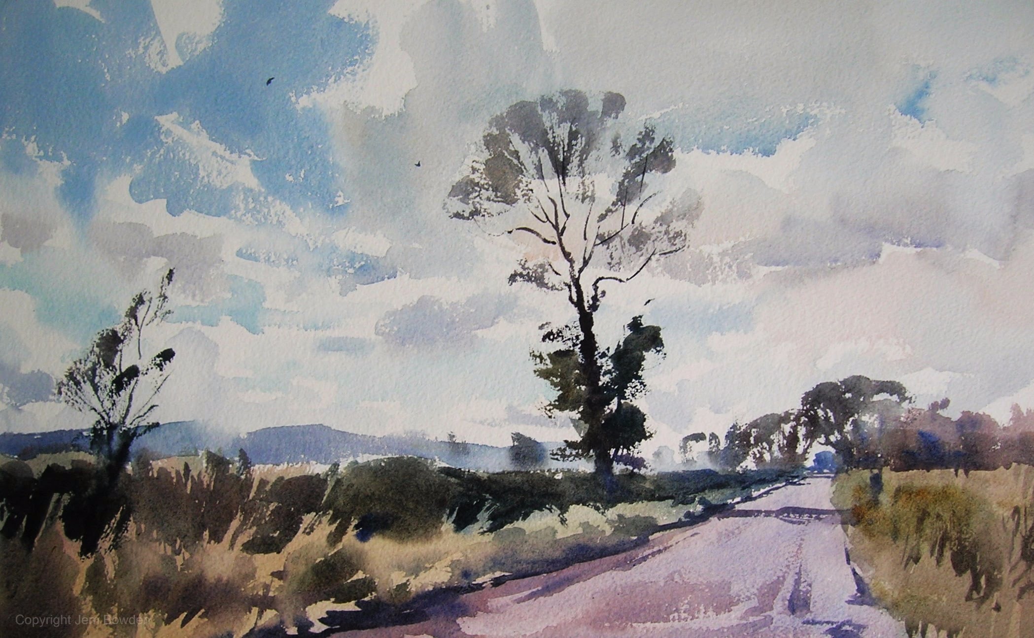2098x1295 Tall Tree Near Pensford' Watercolour Demonstration By Jem Bowden - Jem Painting