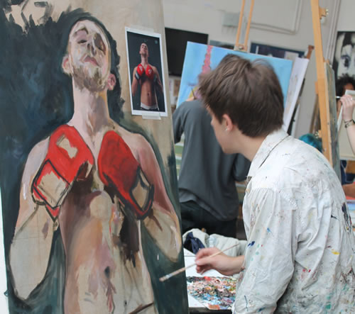 500x443 Varndean College Art Student Punches Above His Weight Sixth Form - Jem Painting
