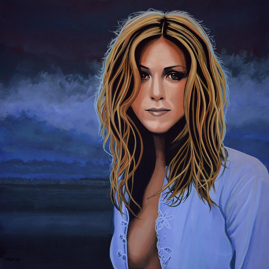 900x900 Jennifer Aniston Painting Painting By Paul Meijering - Jennifer Aniston Painting