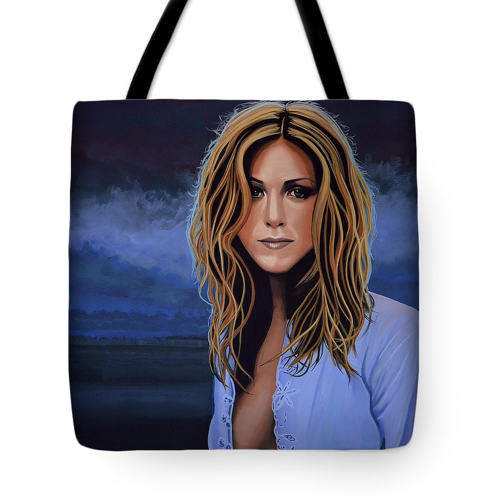 1000x1000 Jennifer Aniston Painting Tote Bag For Sale By Paul Meijering - Jennifer Aniston Painting