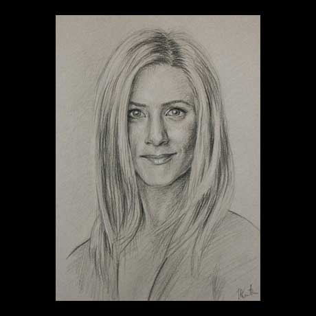 460x460 Celebrity Page 1 Oil Paint On Canvas And Drawings On Paper - Jennifer Aniston Painting