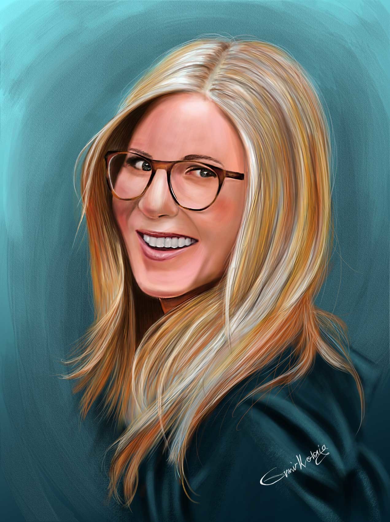 1271x1700 Ermir Kolonja - Jennifer Aniston Painting
