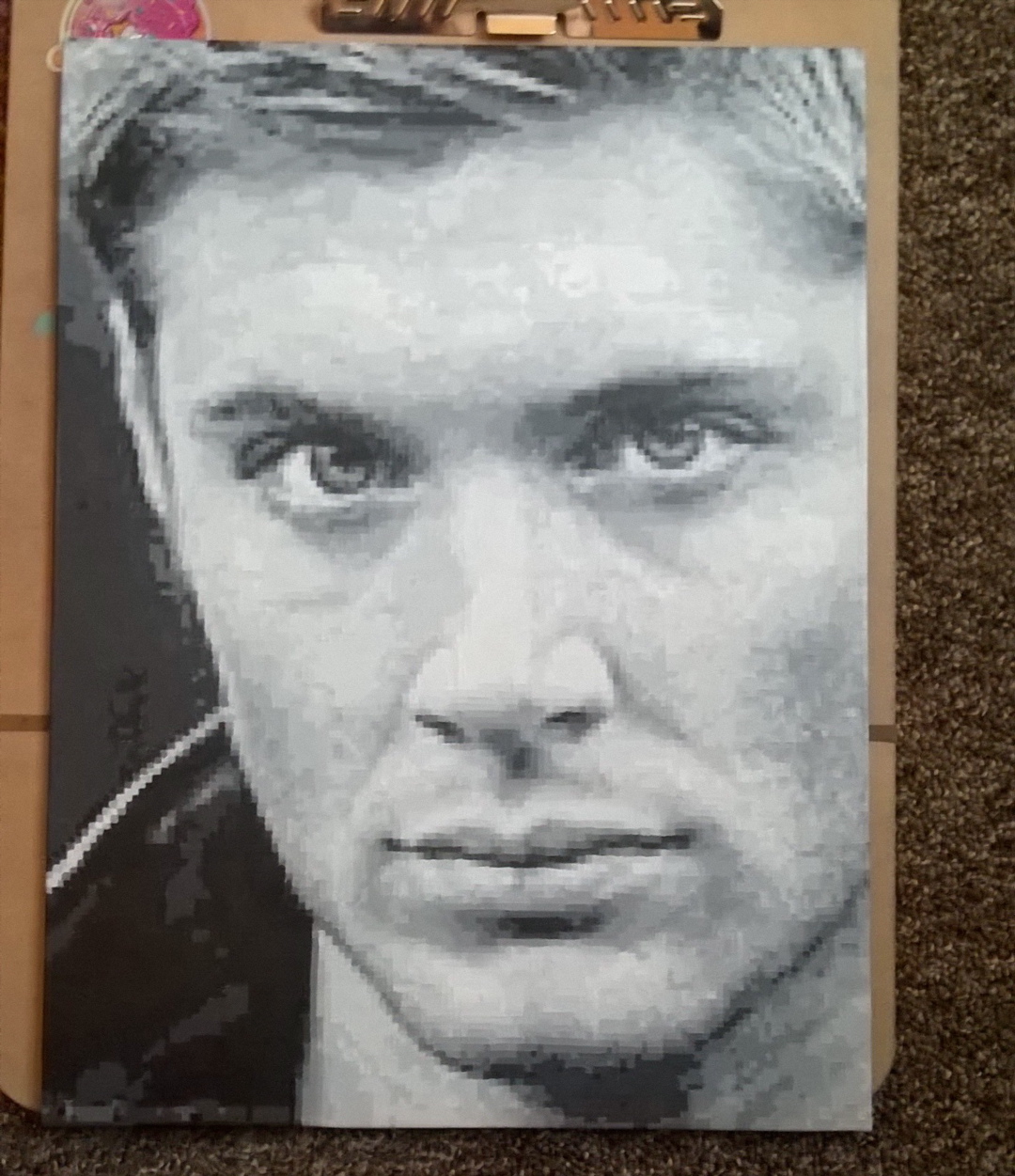 1080x1251 Jensen Ackles Original Pixel Painting (Black) Lebbel Online - Jensen Ackles Painting