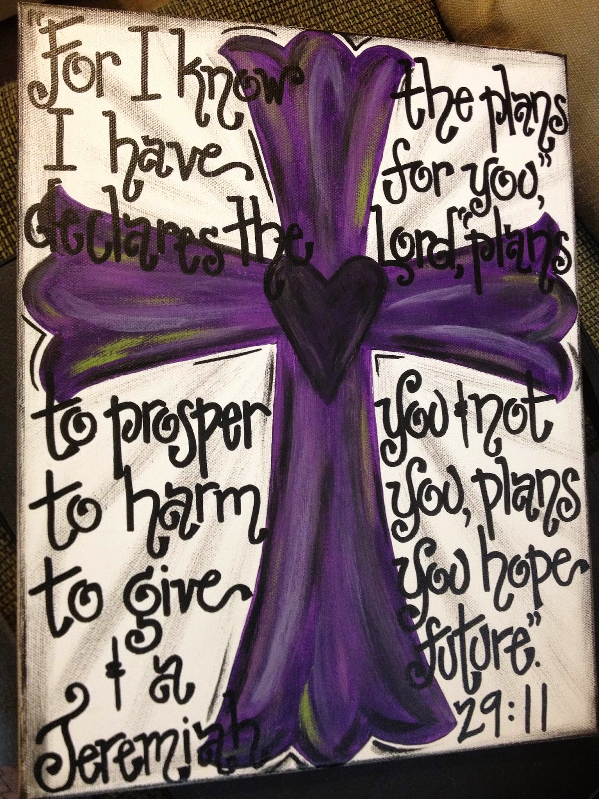 1200x1600 The Busy Brush Purple Cross Jeremiah 2911 - Jeremiah 29 11 Painting