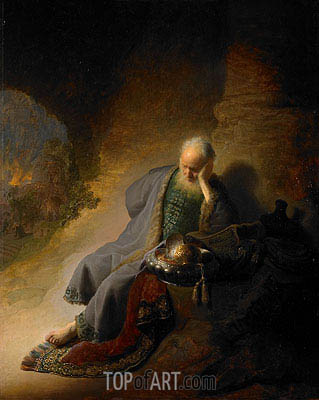 319x400 Jeremiah Lamenting The Destruction Of Jerusalem Rembrandt - Jeremiah Painting
