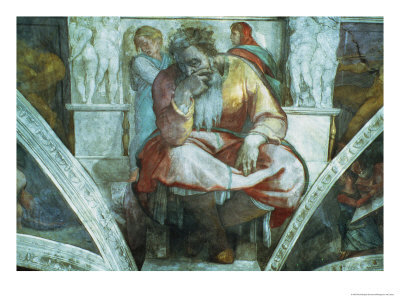 400x300 Michelangelo The Sistine Chapel Ceiling, The Prophet Jeremiah - Jeremiah Painting