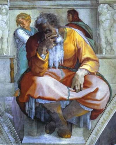 400x500 The Prophet Jeremiah By Michelangelo Painting - Jeremiah Painting