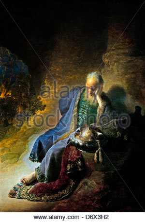 300x457 Jeremiah Lamenting The Destruction Of Jerusalem, By Rembrandt - Jeremiah Painting