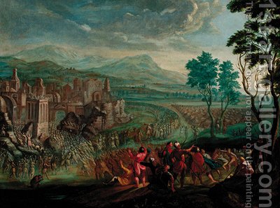 400x297 The Fall Of The Walls Of Jericho (After) Joseph Van Bredael - Jericho Painting