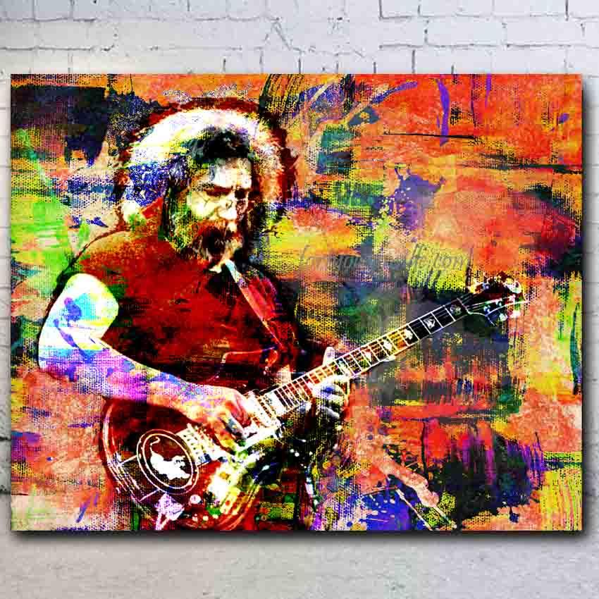 850x850 Jerry Garcia Art Print, The Grateful Dead Art Print Musicscenestudio - Jerry Garcia Painting