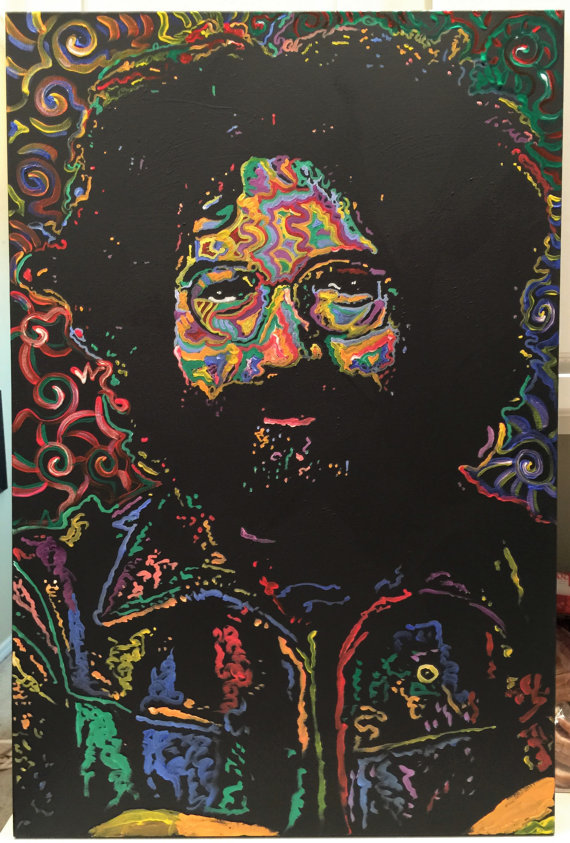 570x843 Jerry Garcia Grateful Dead Original Painting Made To Order Boho - Jerry Garcia Painting