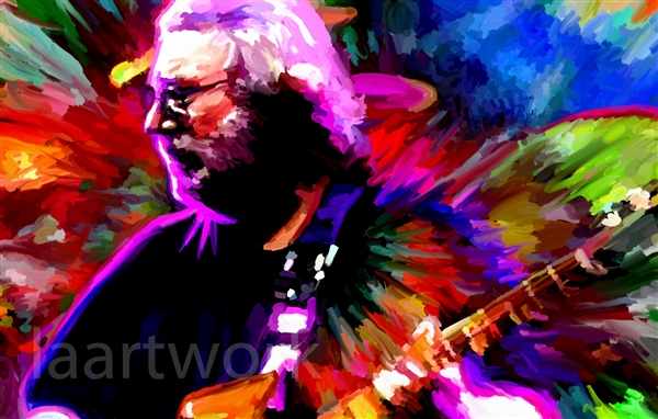 600x382 The Grateful Dead Jerry Garcia Painting Canvas Concert Art Poster - Jerry Garcia Painting