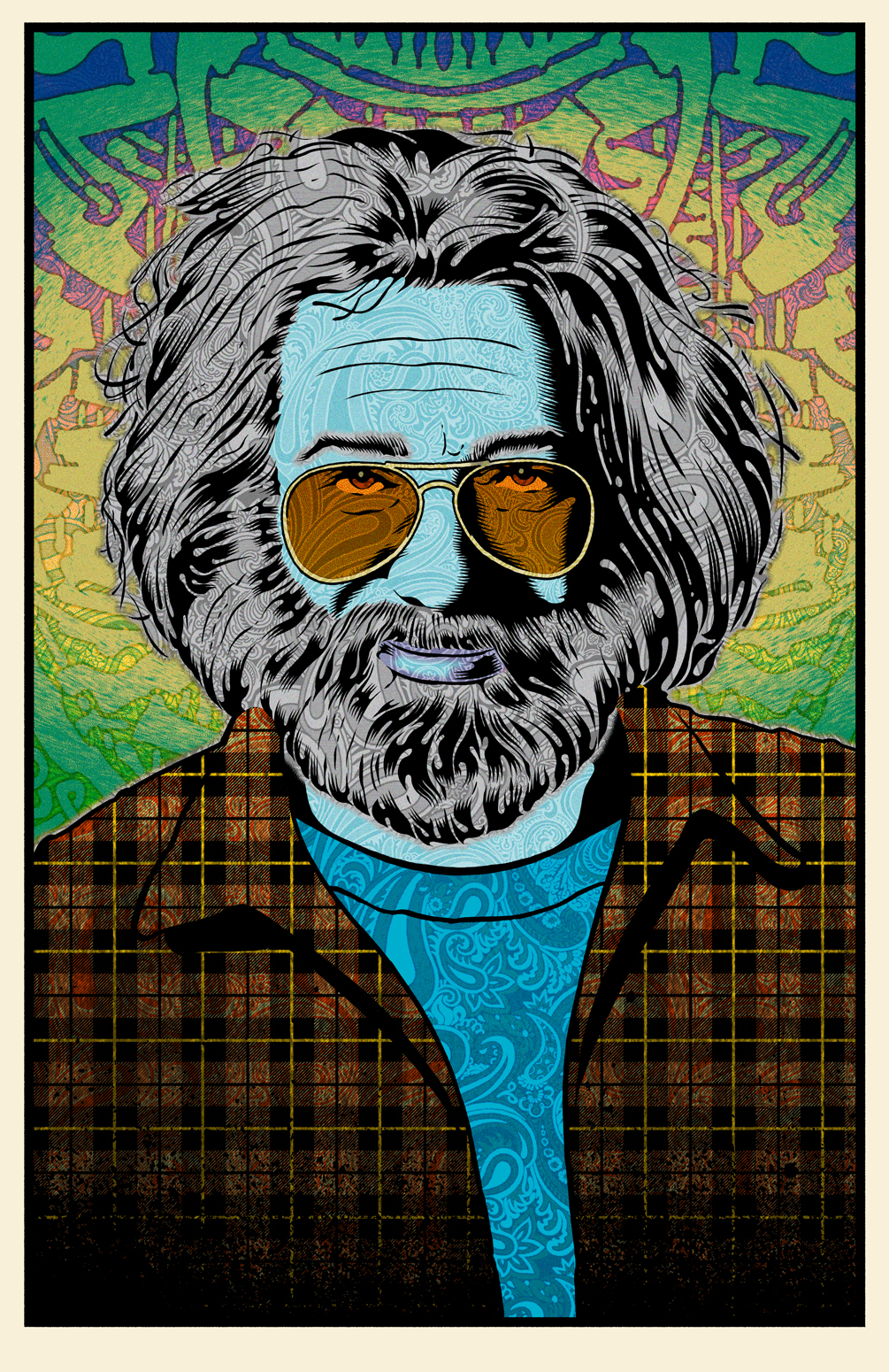 1005x1550 Jerry Garcia Up In Blue Limited Edition Print By Chuck - Jerrys Painting Poster