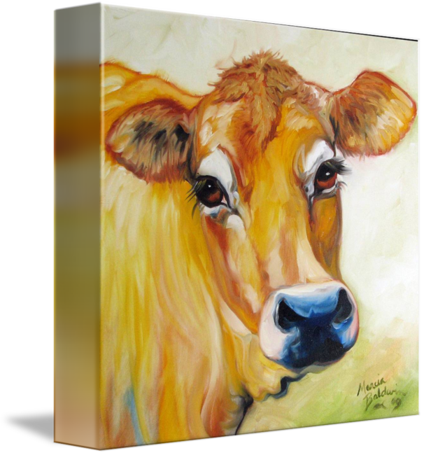 606x650 Those Eyes Jersey Cow By Marcia Baldwin - Jersey Cow Painting