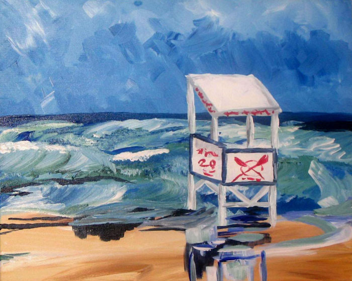 700x559 Jersey Shore Lifeboat Britt Miller Art - Jersey Shore Painting