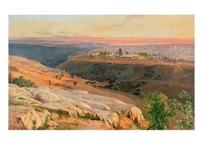 400x300 Jerusalem From The Mount Of Olives, 1859 Giclee Print By Edward - Jerusalem From The Mount Of Olives Painting