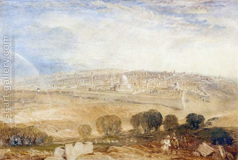 800x536 Jerusalem From The Mount Of Olives, C.1835 Turner Reproduction - Jerusalem From The Mount Of Olives Painting