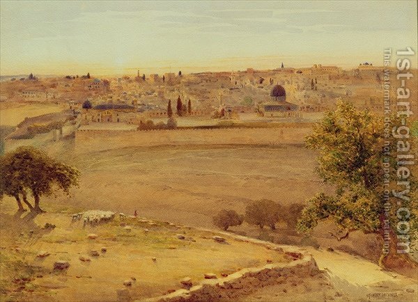 600x434 Jerusalem From The Mount Of Olives Stanley Inchbold Reproduction - Jerusalem From The Mount Of Olives Painting