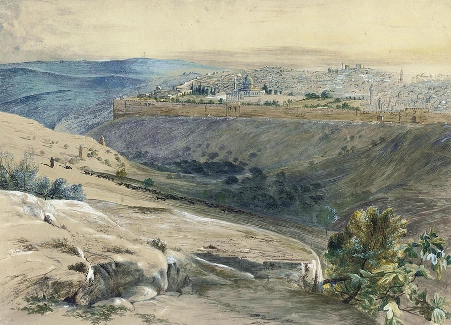 900x649 View Of Jerusalem From The Mount Of Olives Painting By Motionage - Jerusalem From The Mount Of Olives Painting