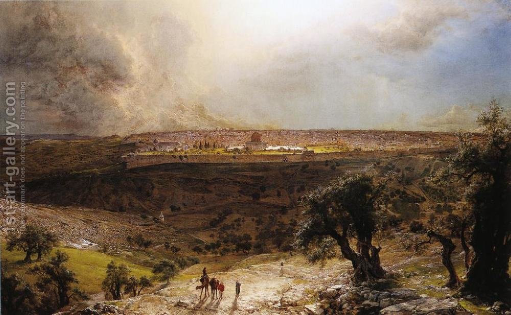1000x617 Jerusalem From The Mount Of Olives Frederic Edwin Church - Jerusalem Painting