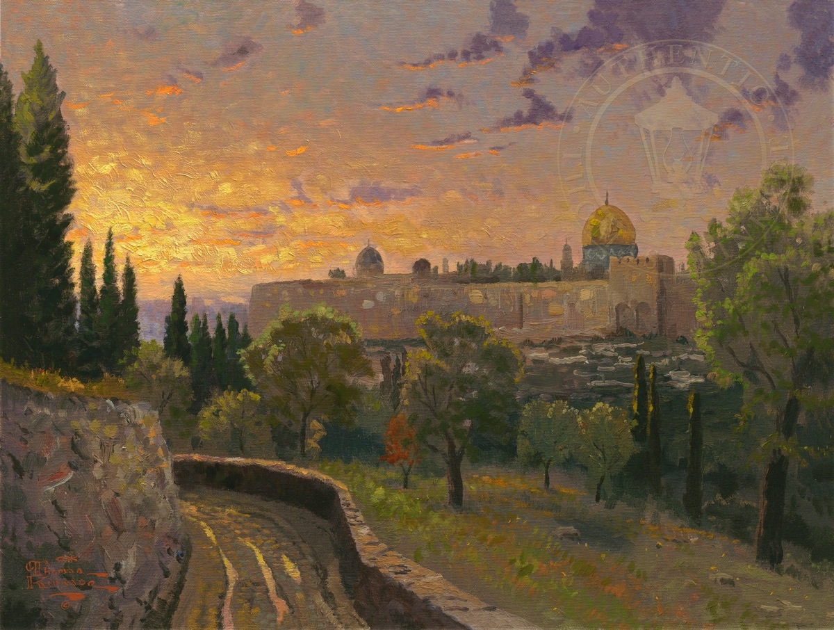 1200x906 Jerusalem Sunset Limited Edition Art The Thomas Kinkade Company - Jerusalem Painting