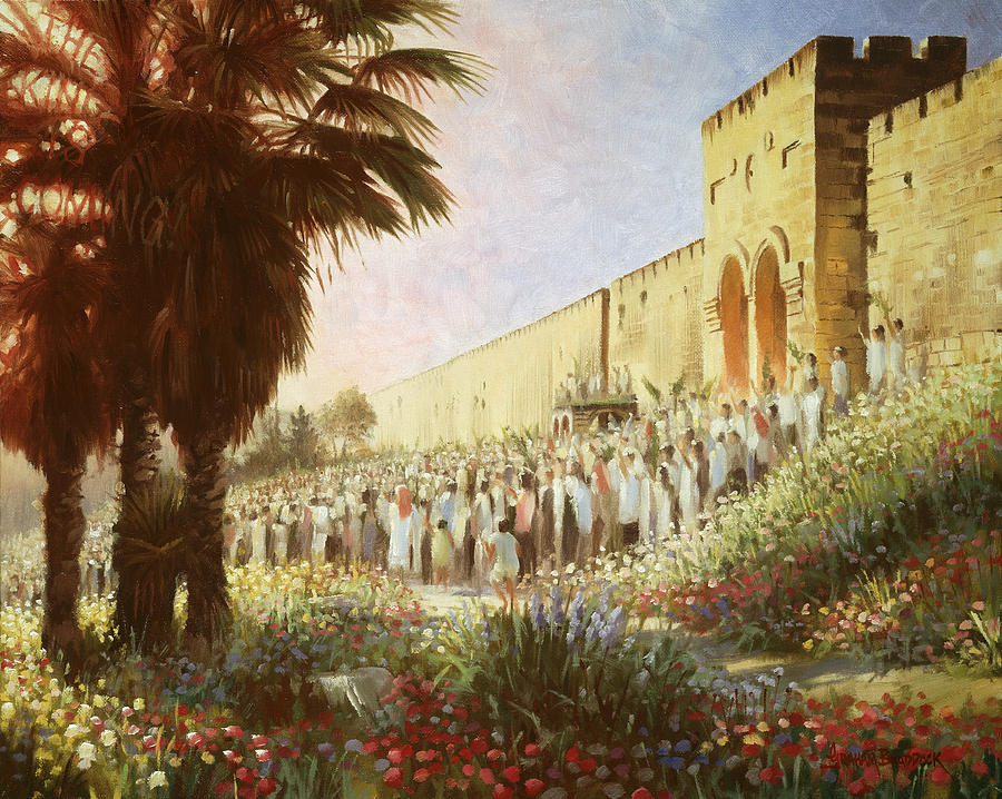 900x718 The King Is Coming Jerusalem Painting By Graham Braddock - Jerusalem Painting