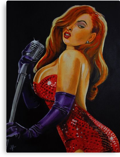 419x550 Jessica Rabbit Oil Painting Canvas Prints By Aknightsword Redbubble - Jessica Rabbit Painting